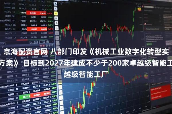 京海配资官网 八部门印发《机械工业数字化转型实施方案》 目标到2027年建成不少于200家卓越级智能工厂