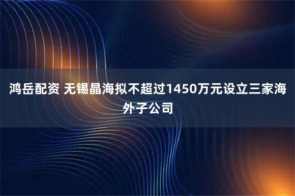 鸿岳配资 无锡晶海拟不超过1450万元设立三家海外子公司